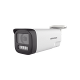 [Audio Bidireccional + Dual Light + ColorVu] Bala TURBOHD 4K (8 Megapixel) / Lente 3.6 mm / 80 mts IR EXIR + 80 mts Luz Blanca / Micrófono y Bocina Integrado / Exterior IP67 / Metal / dWDR