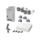 Kit HiLook Audio Bidireccional TurboHD 1080p / DVR 4 Canales / 4 Cámaras Bala (Exterior) con Bocina y Micrófono Integrado / 1 Fuente de Poder / Accesorios