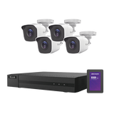 KIT TurboHD 1080p + SSD de 500 GB / DVR 4 canales / 4 Cámaras Bala de Metal / Fuente de Poder / Accesorios de Instalación