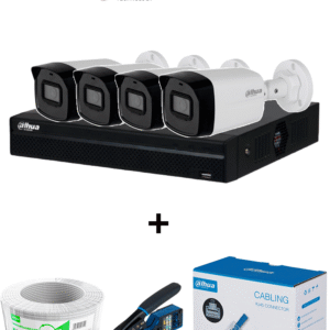 Bundle NVR+4BulletIP -Compra 1 NVR NVR1104HS-P-S3 de 4 Canales y llévate mas 4 cámaras IPC-B1E20 / Bobina de 100 metros/ Caja con 100 Plugs/ Pinza de corte de Plugs/*No incluye disco duro/ #MiPrimerIP