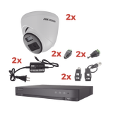 Kit Audio Bidireccional TurboHD 1080p / DVR 4 Canales / 2 Cámaras Eyeball (Exterior) con Bocina y Microfóno Integrado / 2 Fuentes de Poder / Accesorios
